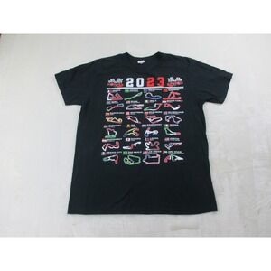 Formula‎ 1 Shirt Mens Extra Large Black Cotton Racing Tracks 2023*
